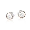 Earrings | Blue Nile Freshwater Cultured Pearl And Mixed-Shape Diamond Earrings In 14K Rose Gold (5-6Mm)