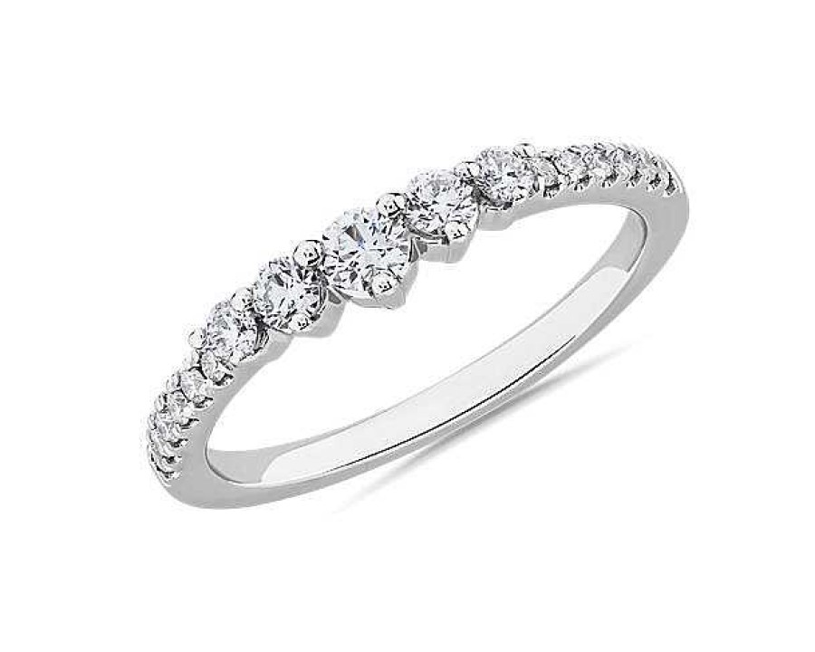 Rings | Blue Nile Tiara Pav Diamond Ring In 14K White Gold (1/3 Ct. Tw.)