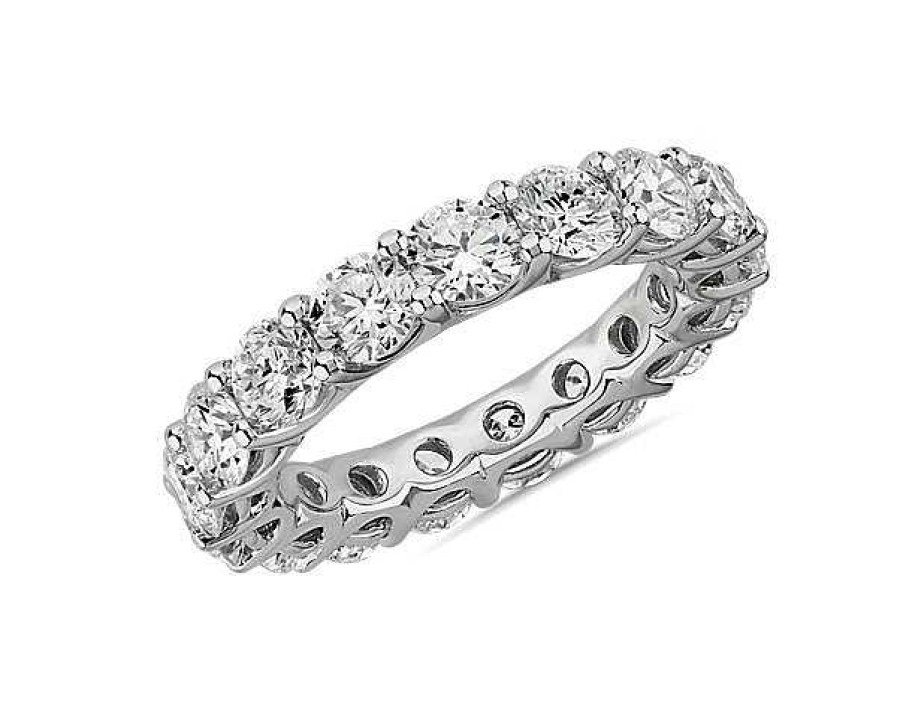 Women'S Rings | Blue Nile Lab Grown Diamond Low Dome Eternity Ring In 14K White Gold (4 Ct. Tw.)