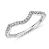 Women'S Rings | Blue Nile Twist Curved Diamond Ring In Platinum (1/6 Ct. Tw.)