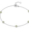 Bracelets | Blue Nile Peridot Stationed Bezel-Set Bracelet In 14K White Gold (3Mm)