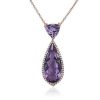 Necklaces | Blue Nile Mixed Shape Amethyst Pendant With Diamond Halo In 14K Rose Gold