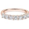 Women'S Rings | Blue Nile Seven Stone Asscher Lab Grown Diamond Ring In 14K Rose Gold (1 Ct. Tw.)