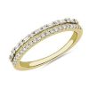 Rings | Blue Nile Two Row Baguette And Pav Diamond Ring In 18K Yellow Gold (1/4 Ct. Tw.)