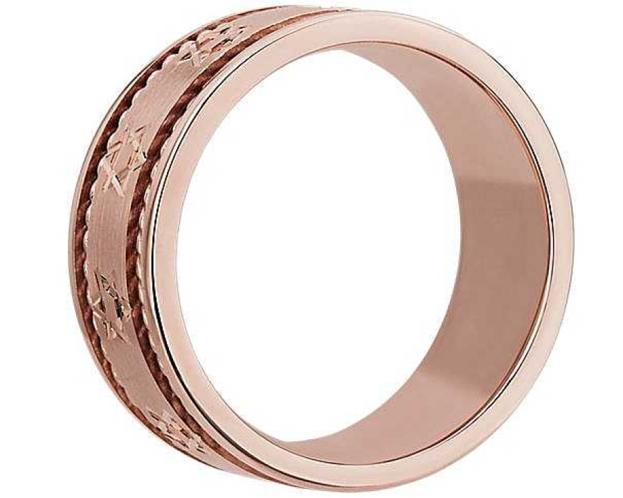 Men'S Rings | Blue Nile Star Of David Wedding Ring In 18K Rose Gold (8Mm)