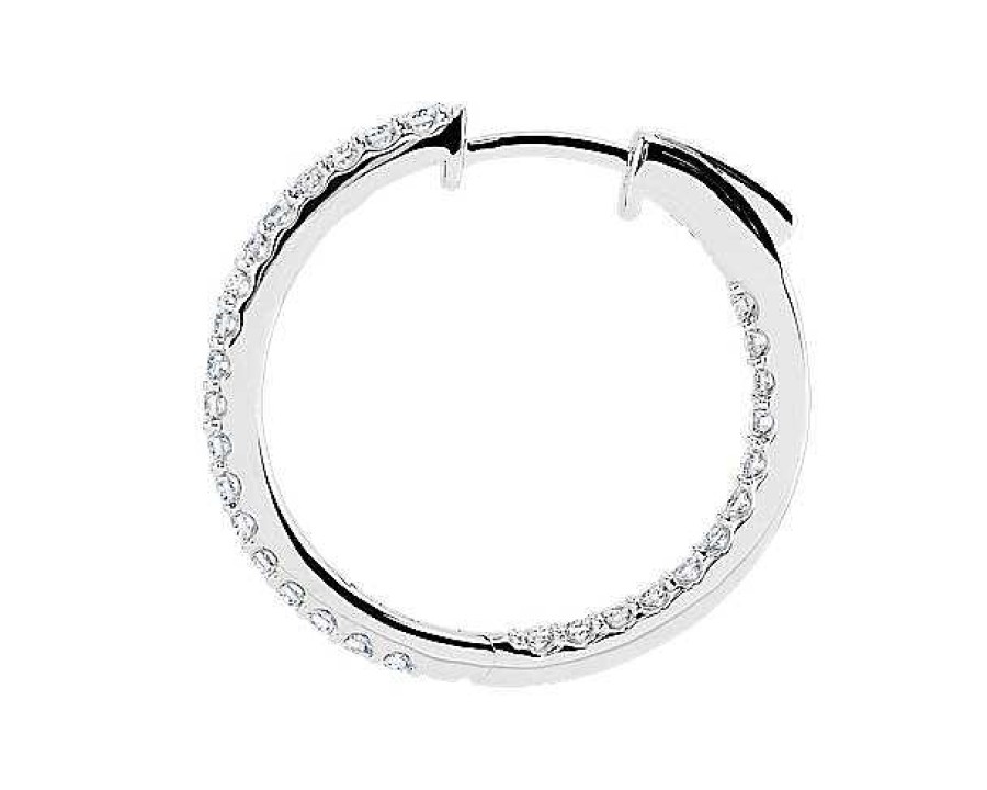 Earrings | Blue Nile Lab Grown Diamond Eternity Hoop Earrings In 14K White Gold (1 Ct. Tw.)