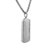 Necklaces | Blue Nile Men'S Diamond Border Dog Tag Pendant In 14K White Gold (1/3 Ct. Tw.)