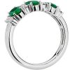 Rings | Blue Nile Emerald And Diamond Three-Stone Ring In 14K White Gold