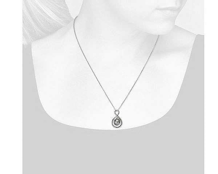 Necklaces | Blue Nile Tahitian Cultured Pearl Infinity Pendant In Sterling Silver (8-9Mm)