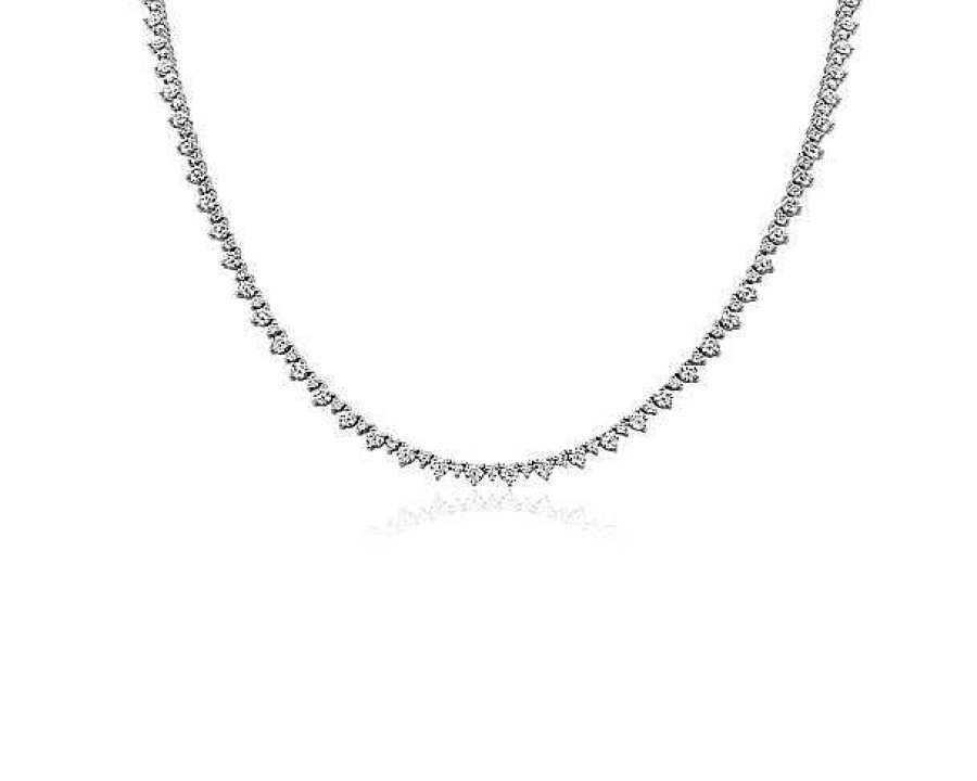 Necklaces | Blue Nile Alternating Size Diamond Eternity Necklace In 14K White Gold (7 Ct. Tw.)