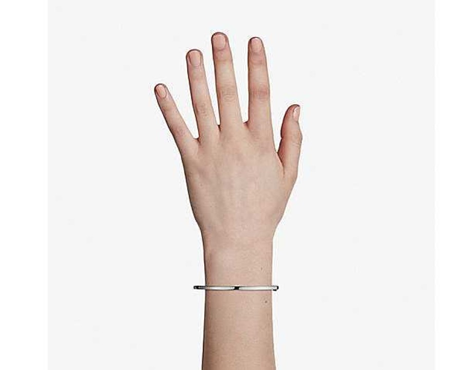 Bracelets | Blue Nile Squared Bangle In 14K Italian White Gold (4 Mm)