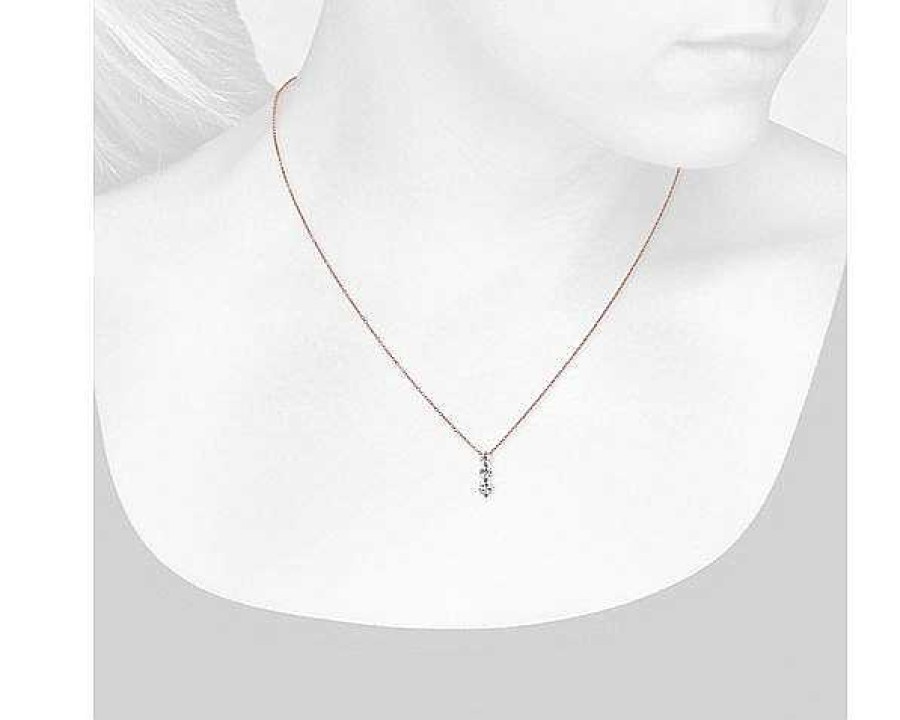 Necklaces | Blue Nile Three-Stone Drop Diamond Pendant In 18K Rose Gold (1/2 Ct. Tw.)