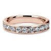 Women'S Rings | Blue Nile Channel Set Round Diamond Ring In 18K Rose Gold (1 Ct. Tw.)