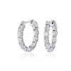 Earrings | Blue Nile Oval Diamond Eternity Hoop Earrings In 14K White Gold (2 Ct. Tw.)