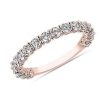 Women'S Rings | Blue Nile Comfort Fit Round Brilliant Diamond Anniversary Ring In 14K Rose Gold (1 Ct. Tw.)