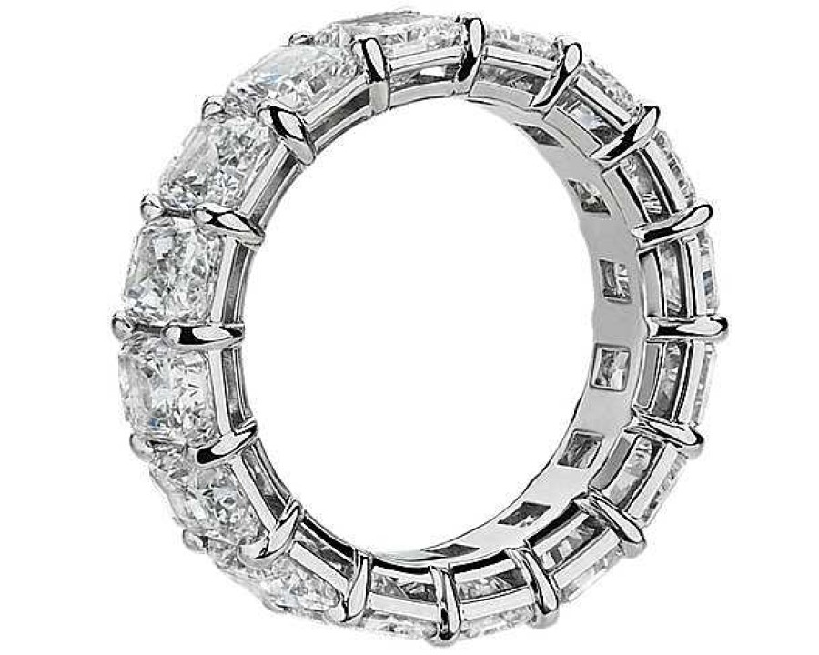 Women'S Rings | Blue Nile Lab Grown Diamond Radiant Cut Eternity Ring In Platinum (8 Ct. Tw.)