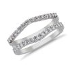 Women'S Rings | Blue Nile Curved Pav Diamond Ring Insert In 18K White Gold (1/2 Ct. Tw.)