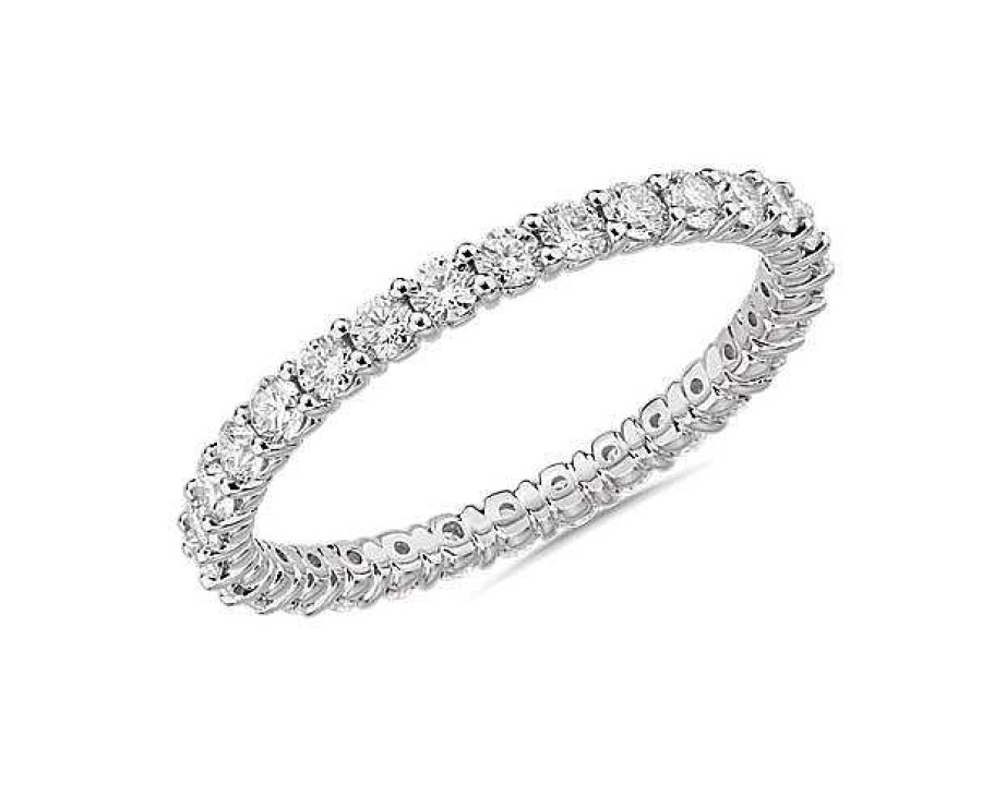 Women'S Rings | Blue Nile Comfort Fit Round Brilliant Diamond Eternity Ring In Platinum (1 Ct. Tw.)