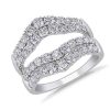 Women'S Rings | Blue Nile Two Row Prong-Set Diamond Ring Insert In Platinum (2 Ct. Tw.)