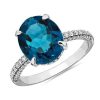 Rings | Blue Nile Oval London Blue Topaz Statement Ring In 14K White Gold