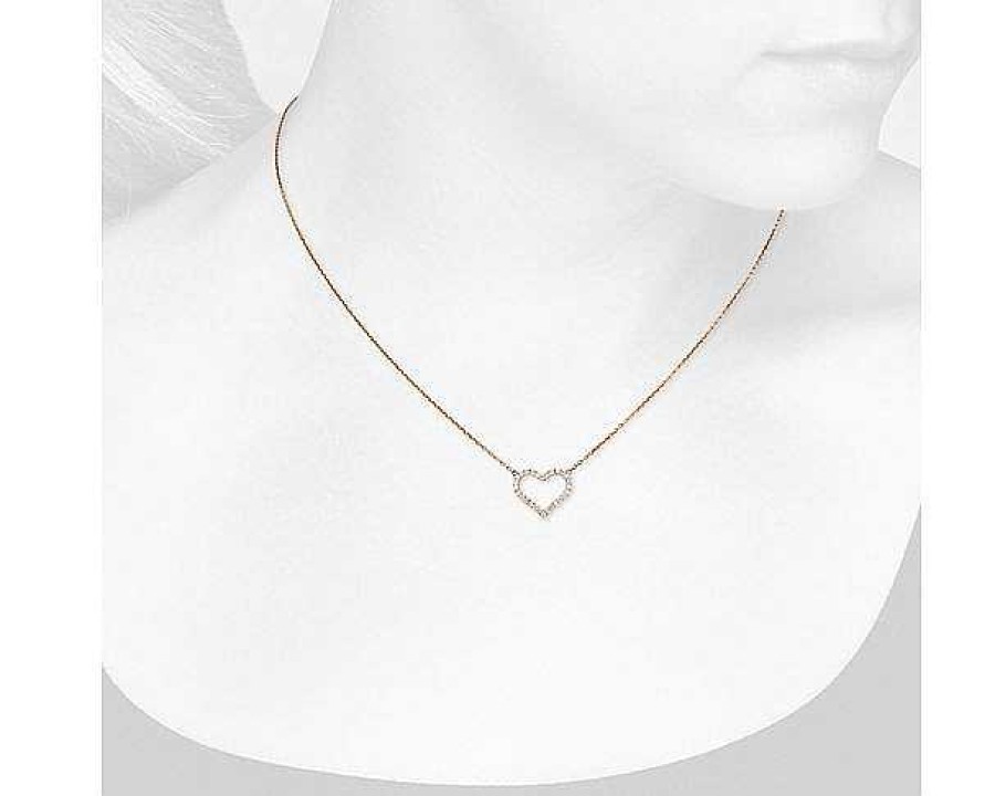 Necklaces | Blue Nile Diamond Heart Necklace In 14K Rose Gold (1/5 Ct. Tw.)