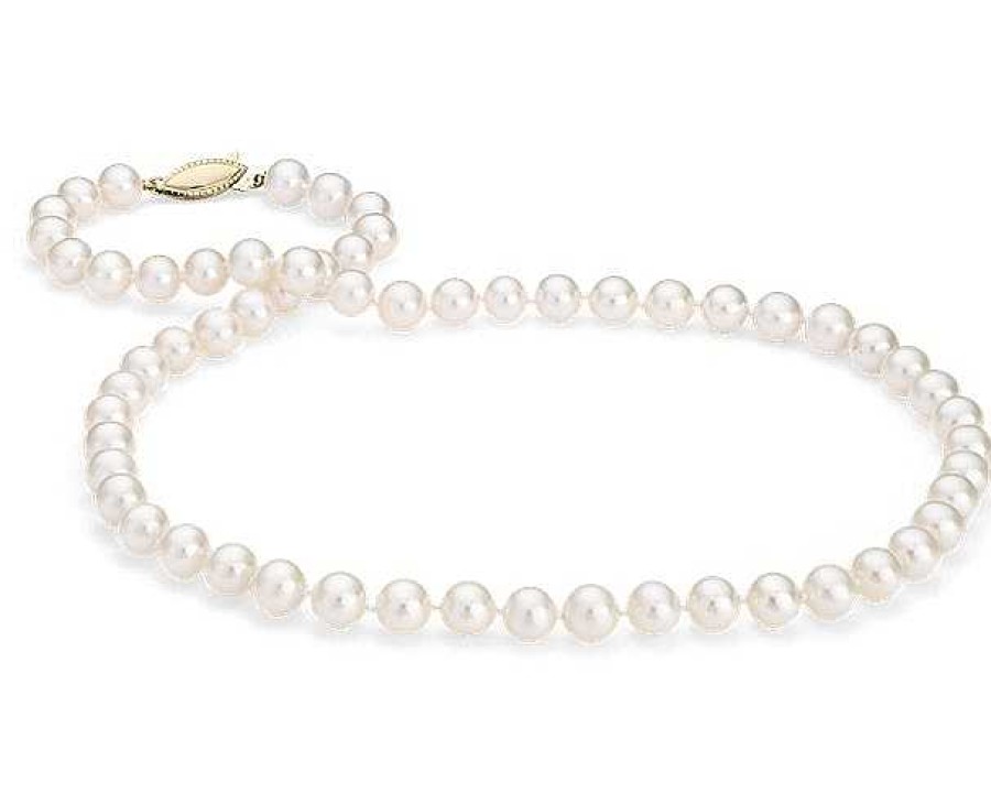 Necklaces | Blue Nile 20" Freshwater Cultured Pearl Strand Necklace In 14K Yellow Gold (7.0-7.5Mm)