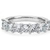 Women'S Rings | Blue Nile Seven Stone Princess Shape Diamond Ring In Platinum (2 Ct. Tw.)