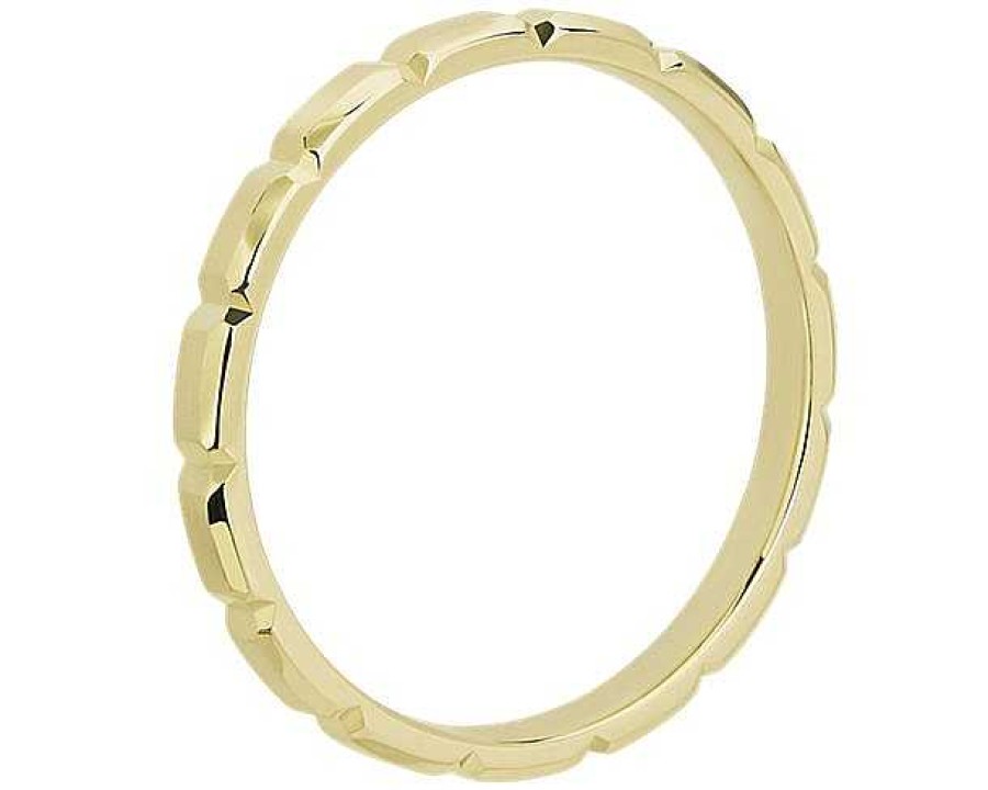 Women'S Rings | Blue Nile Vertical Bevel Stackable Stackable Ring In 18K Yellow Gold (2Mm)