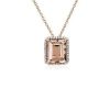 Necklaces | Blue Nile Emerald Cut Morganite Pendant In 14K Rose Gold