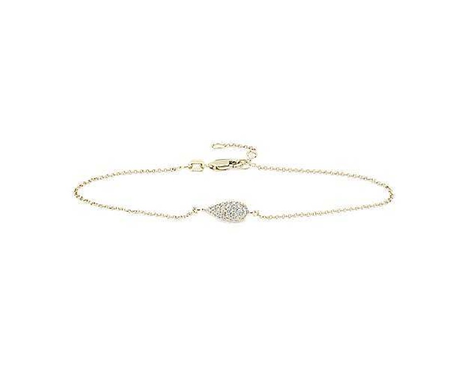 Bracelets | Blue Nile Diamond Tear Drop Bracelet In 14K Yellow Gold (1/8 Ct. Tw.)