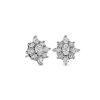 Earrings | Blue Nile Oval Diamond Burst Earrings In 14K White Gold (1 1/2 Ct. Tw.)