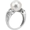 Rings | Blue Nile Freshwater Pearl Fashion Ring With Diamond Band In 14K White Gold (10.5-11Mm)