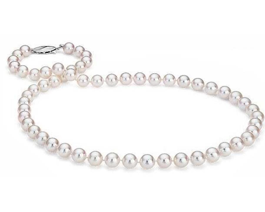 Necklaces | Blue Nile 20" Classic Akoya Cultured Pearl Strand Necklace In 18K White Gold (7.0-7.5Mm)