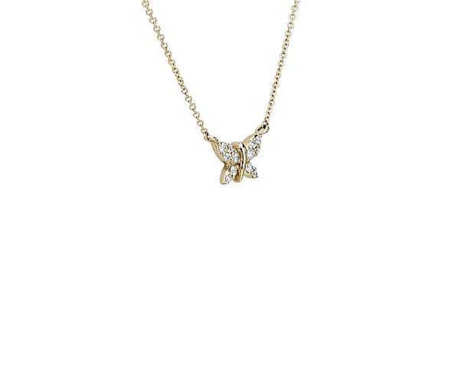 Necklaces | Blue Nile Diamond Butterfly Necklace In 14K Yellow Gold (1/6 Ct. Tw.)