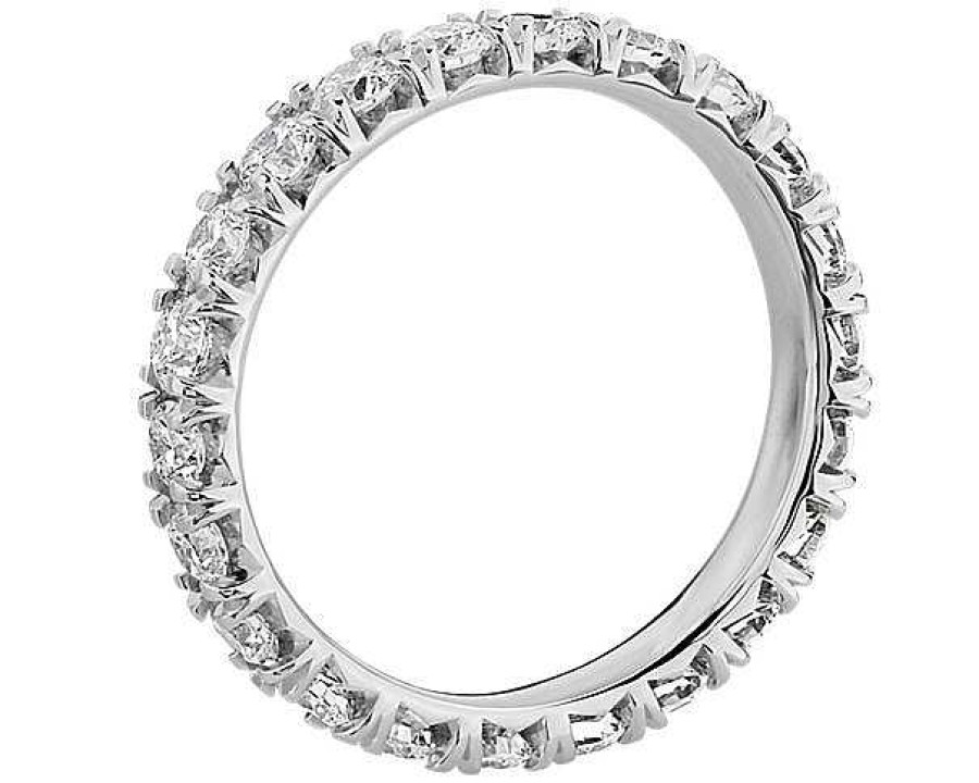 Women'S Rings | Blue Nile French Pav Diamond Eternity Ring In 14K White Gold (1 1/2 Ct. Tw.)