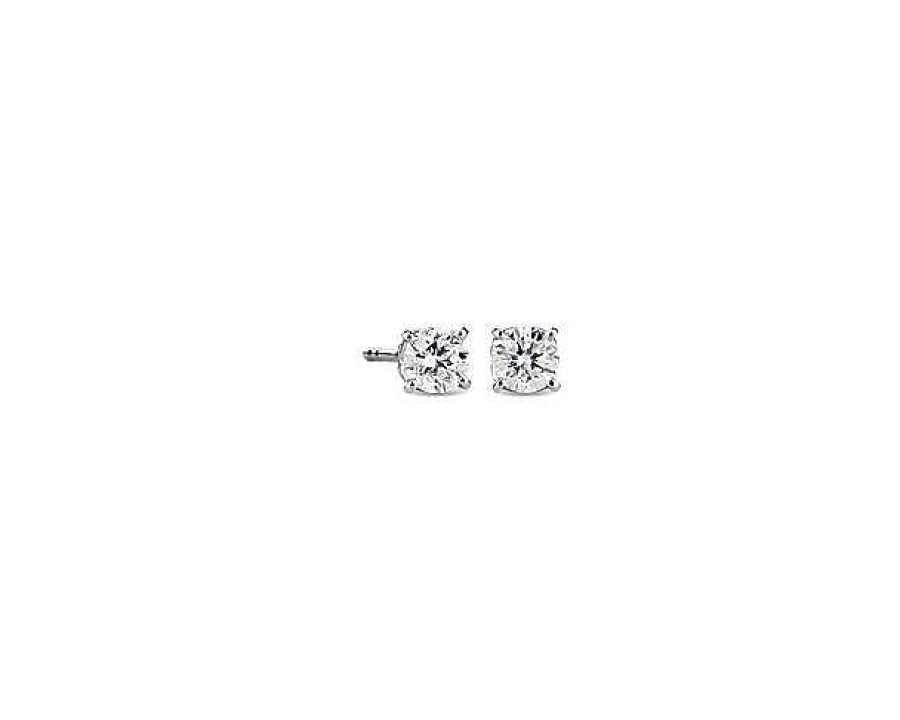 Earrings | Blue Nile Petal Detail Diamond Stud Earrings In 18K White Gold (1/2 Ct. Tw.)