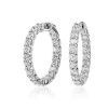 Earrings | Blue Nile Luna Diamond Eternity Hoop Earrings In 18K White Gold (5 Ct. Tw.)- G/Si