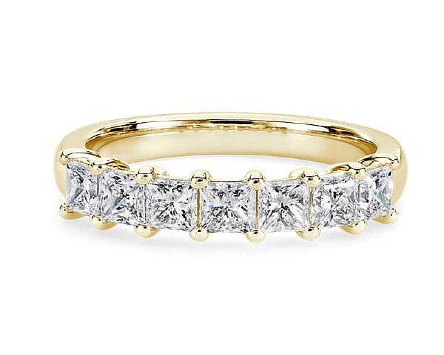 Women'S Rings | Blue Nile Seven Stone Princess Diamond Ring In 14K Yellow Gold (1 Ct. Tw.)