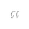 Earrings | Blue Nile Petite Diamond Huggie Mini-Hoop Earrings In 14K White Gold