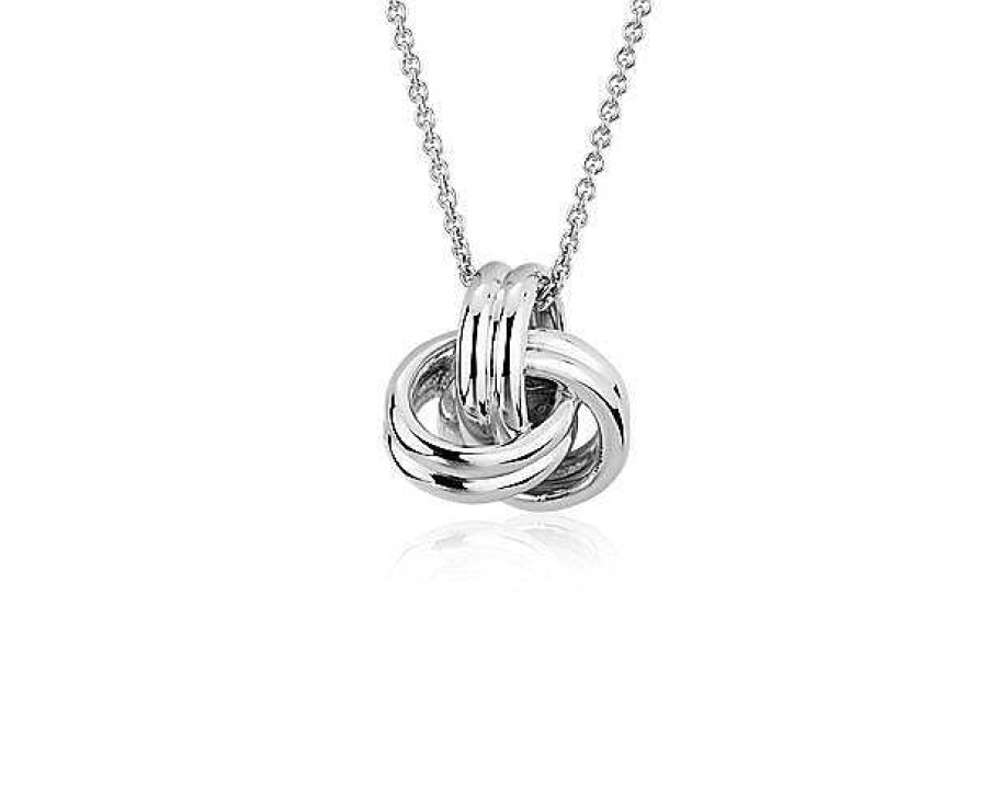 Necklaces | Blue Nile 18" Grande Luxe Love Knot Pendant In Sterling Silver (1 Mm)