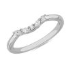 Women'S Rings | Blue Nile Curved Floral Marquise Diamond Ring In 14K White Gold (1/8 Ct. Tw.)