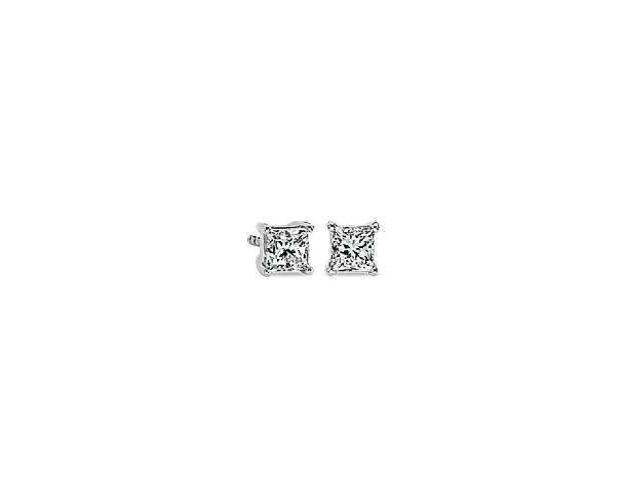 Earrings | Blue Nile Lab Grown Diamond Princess Cut Stud Earrings In Platinum (3/4 Ct. Tw.)