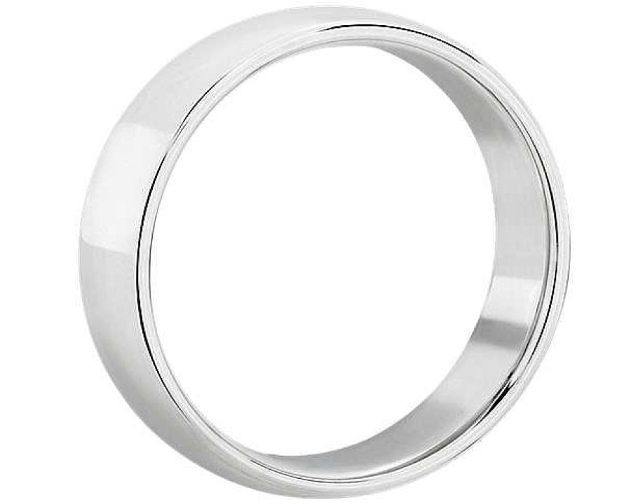 Men'S Rings | Blue Nile Skyline Comfort Fit Wedding Ring In 14K White Gold (6Mm)