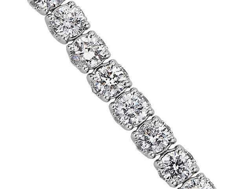 Bracelets | Blue Nile Rollover Diamond Tennis Bracelet In 14K White Gold (3 Ct. Tw.)