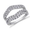 Women'S Rings | Blue Nile Curved Two Row Pav Diamond Ring Insert In 14K White Gold (1 Ct. Tw.)