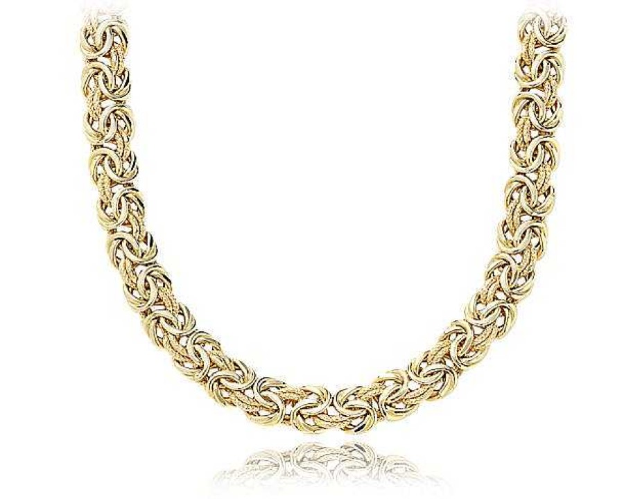 Necklaces | Blue Nile 18" Byzantine Necklace In 18K Italian Yellow Gold (7.5 Mm)