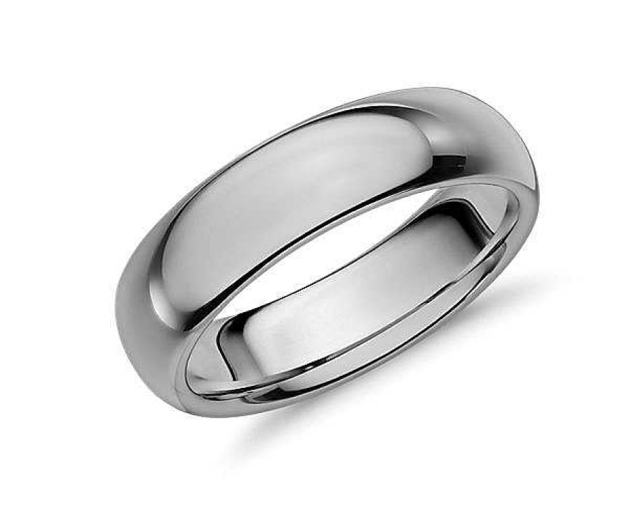 Men'S Rings | Blue Nile Comfort Fit Wedding Ring In Classic Gray Tungsten Carbide (6Mm)