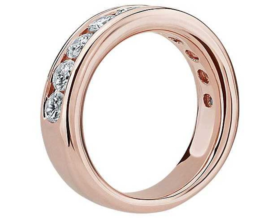 Women'S Rings | Blue Nile Channel Set Diamond Ring In 14K Rose Gold (1 1/2 Ct. Tw.)