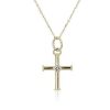 Necklaces | Blue Nile Monica Rich Kosann Cross Charm With White Topaz In 18K Yellow Gold