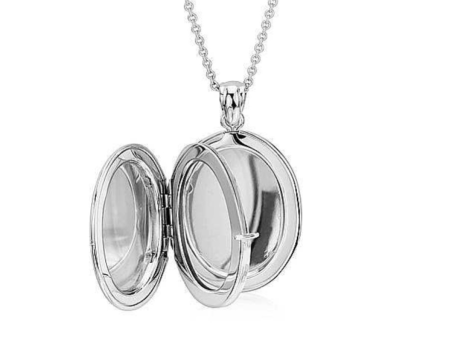 Necklaces | Blue Nile 20" Oval Four-Picture Locket In Sterling Silver